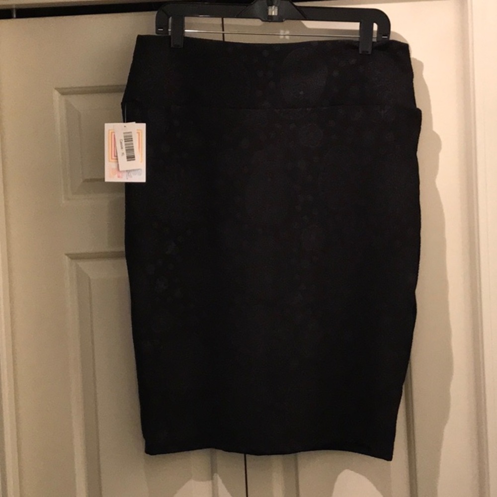 Black on black patterned skirt